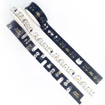 Washi Tapes Pets B&W – Linha Best Friends